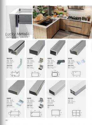 Marco de puerta de gabinete de aluminio anodizado con longitud personalizada para gabinetes de cocina
