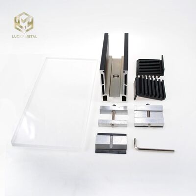 Modern Outdoor Aluminum Glass Fence with Tempered and Laminated Glass, 1200Pa Wind Load Resistance, and Anodizing and Powder Coating