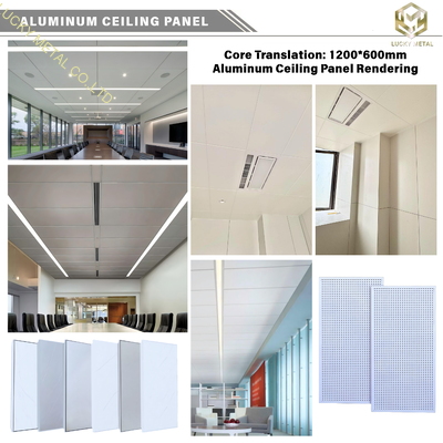 Full Set 600*600 Fireproof Aluminum Alloy Ceiling Tiles Perforated Ceilings for Office Basement Apartment for Engineering