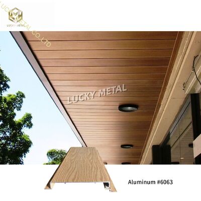 Revestimiento de pared exterior de aluminio arquitectónico con recubrimiento en polvo de madera para uso residencial, panel de techo y alero