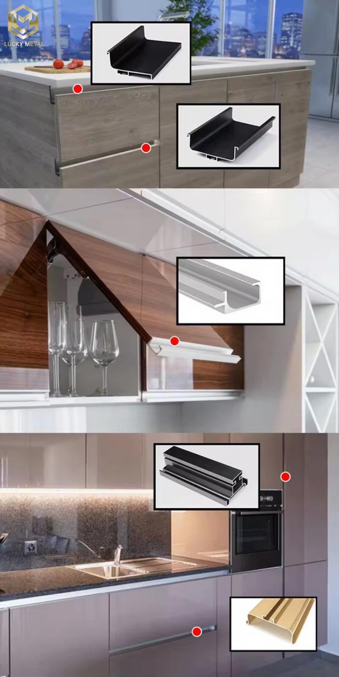 Anodized Modern Kitchen Cabinet Door Frame Aluminium Profile For Glass ...
